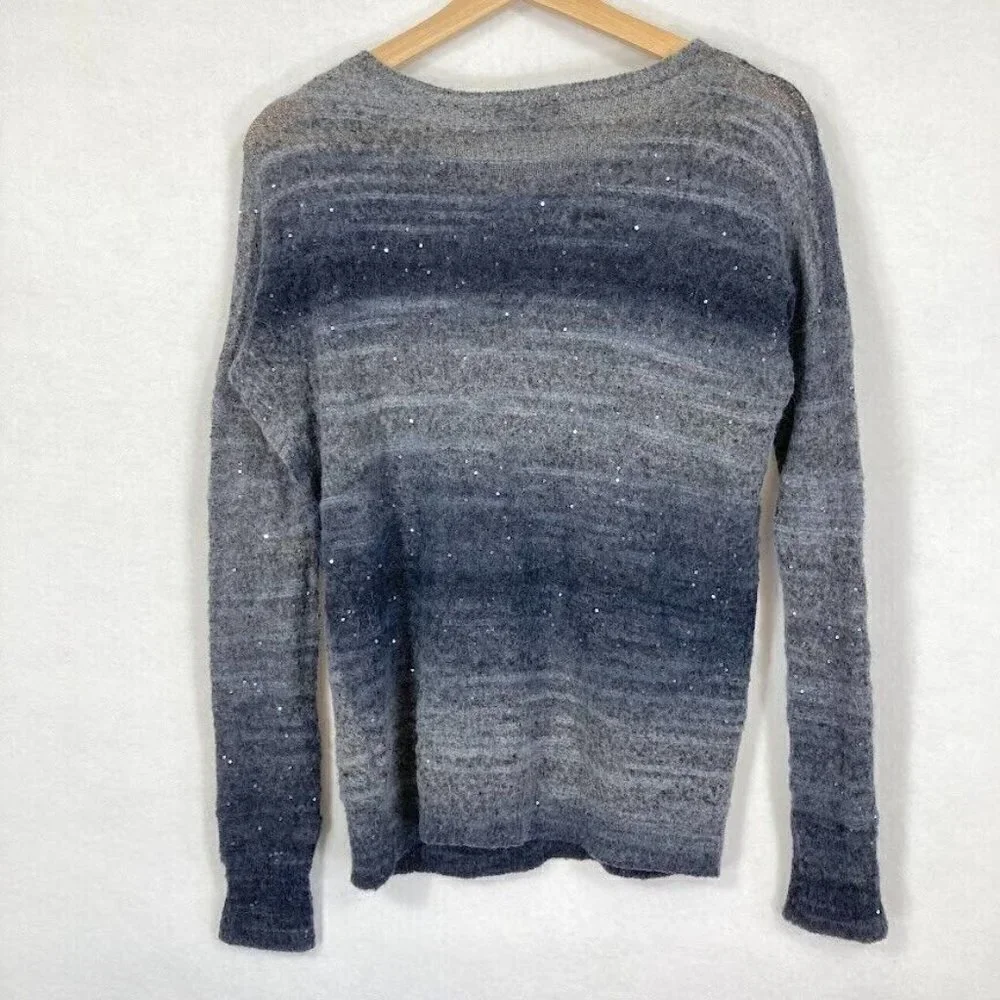 Vince Ombre Pullover Sweater Wool Sparkle Whimsy Dark Academia Grandma Core M